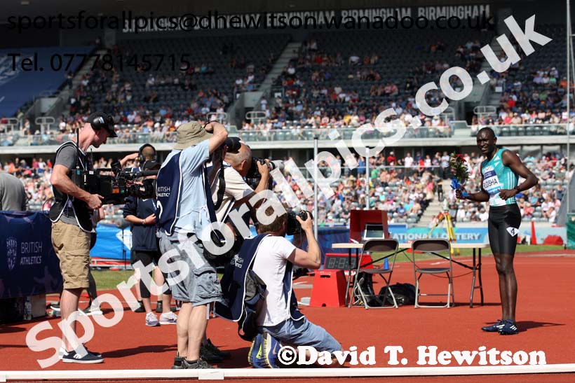 David Rudisha (KEN) after winning the 600 metres, IAAF Diamond League, Birmingham. Photo: David T. Hewitson/Sports for All Pics